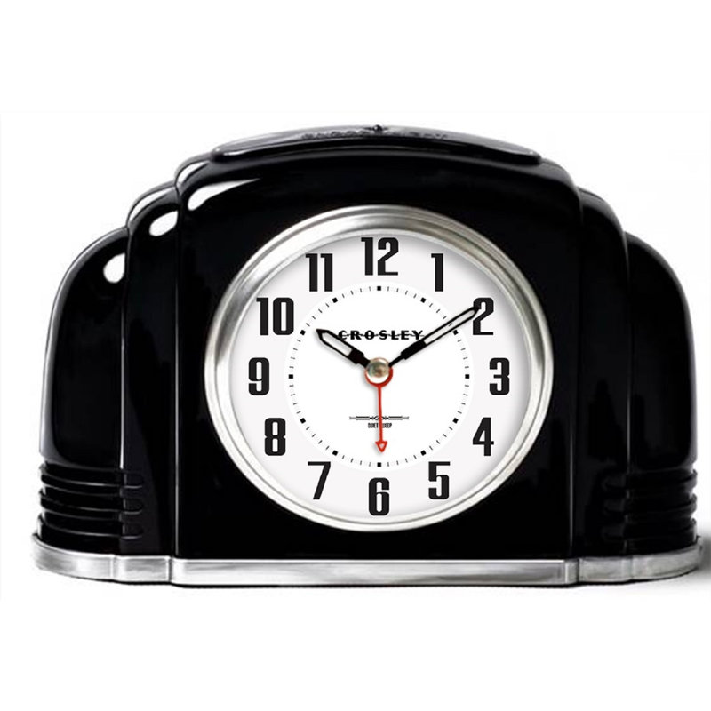 Crosley Analog Quartz Alarm Tabletop Clock in Black & Reviews Wayfair